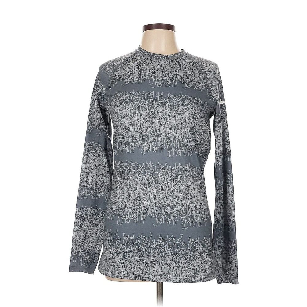 Nike Therma-Fit Long Sleeve Top Women’s Large Gray Athletic Training Shirt
